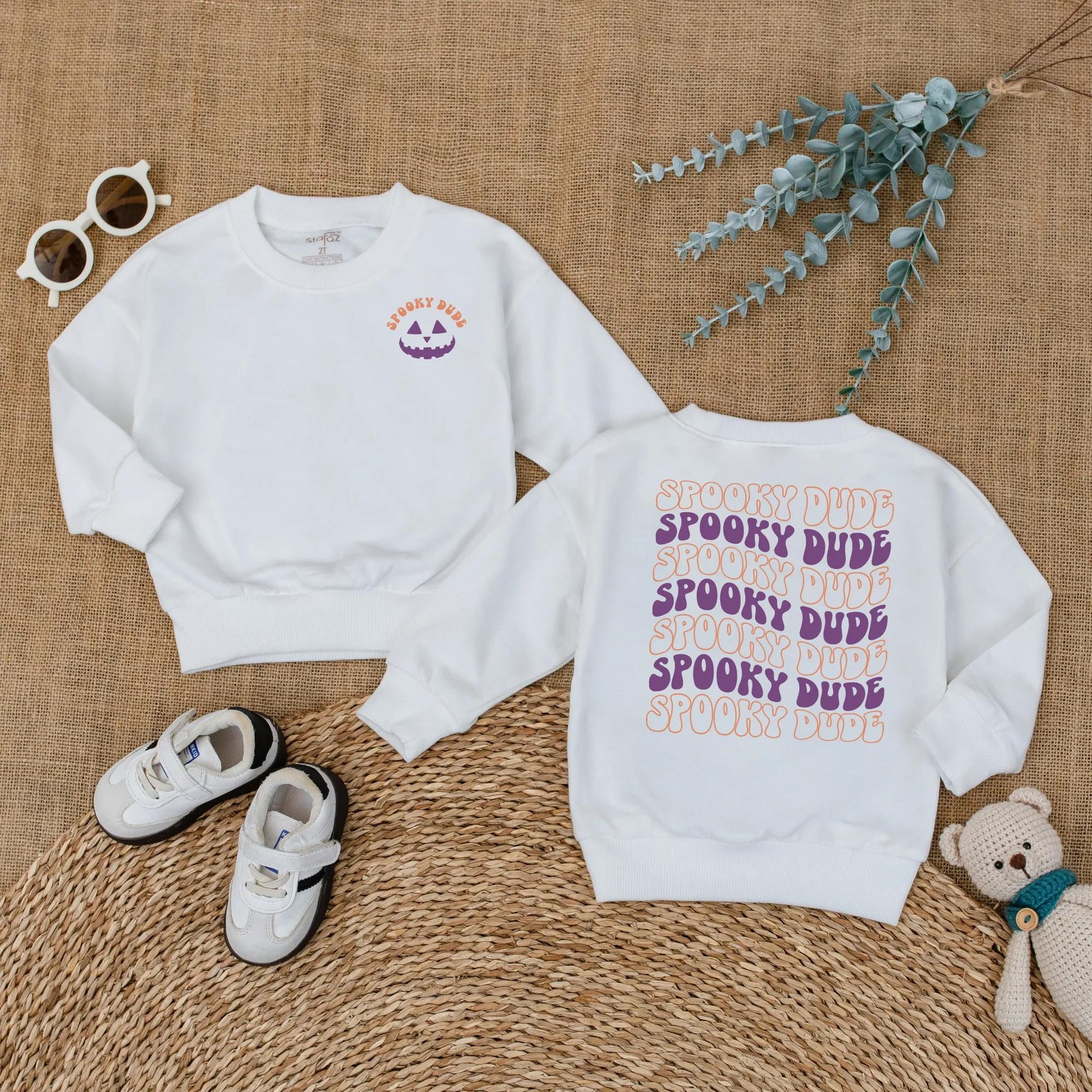 Spooky Dude Baby Romper Halloween Outfit for Boy Toddler, Retro Ghost Design, Cute Fall Clothes, Baby Shower Gift, Spooky Season