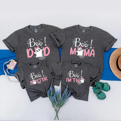 Little Boo Ghost Birthday Shirt for Baby Girl Spooky Halloween Matching Family Outfits Cute Party Tee