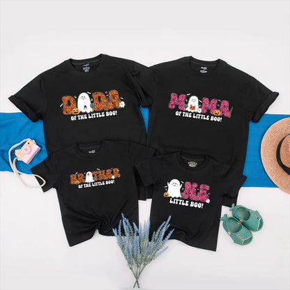 Matching Family Halloween Spooky One First Birthday Shirt Romper Little Boo Ghost Pumpkin Bat Design Outfit for Baby Girl Toddler Gift