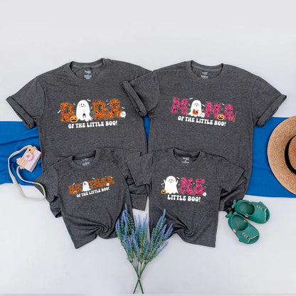 Matching Family Halloween Spooky One First Birthday Shirt Romper Little Boo Ghost Pumpkin Bat Design Outfit for Baby Girl Toddler Gift