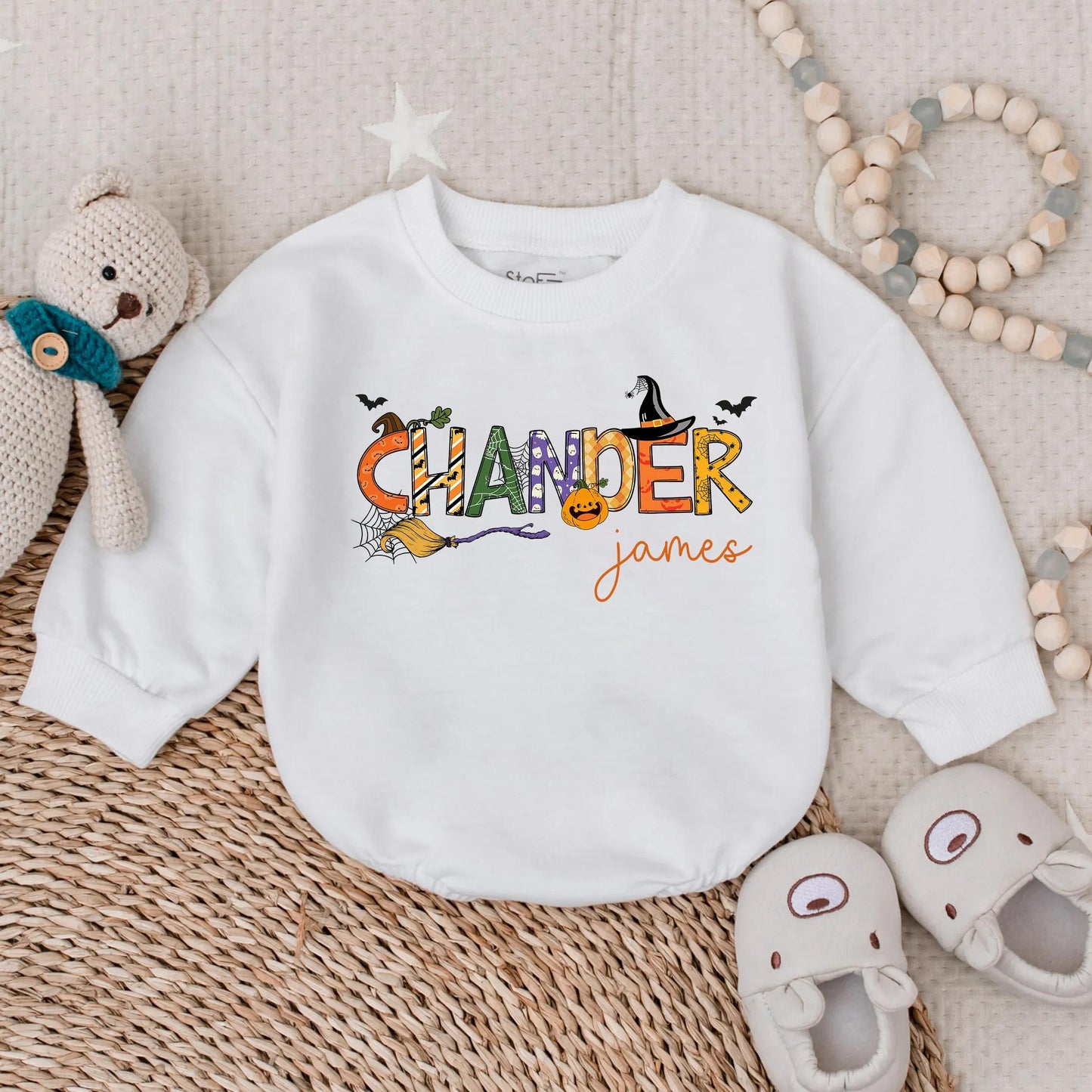 Personalized Baby Boy Halloween Bubble Romper Adorable Spooky Toddler Outfit Soft Comfortable Baby Clothes Fun Halloween Costume Gift Idea