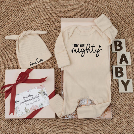 Tiny But Mighty Baby Bodysuit Custom Newborn Romper Cute IVF Baby Shower Gift Personalized Outfit for New Baby NICU