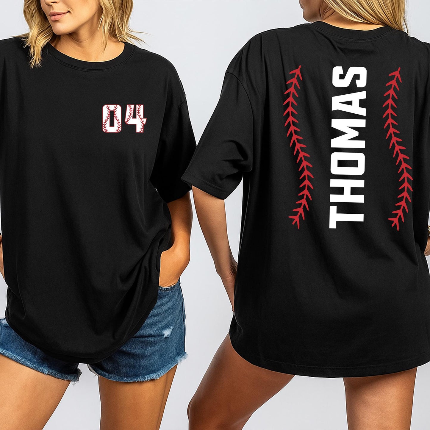 Custom Baseball Shirt With Your Name and Number Personalized Baseball Mom T-Shirt Baseball Team Outfit
