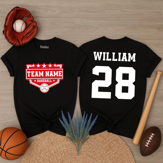 Custom Baseball Mom Shirt with Name and Number Baseball Game Day Tee Baseball Team Apparel