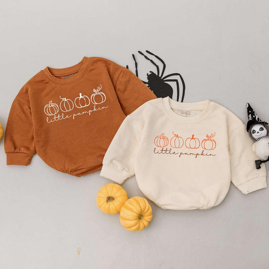 Little Pumpkin Baby Romper Natural Fall Bodysuit Cute Hello Pumpkin Baby Clothes Adorable Pumpkin Outfit Gift for Newborn