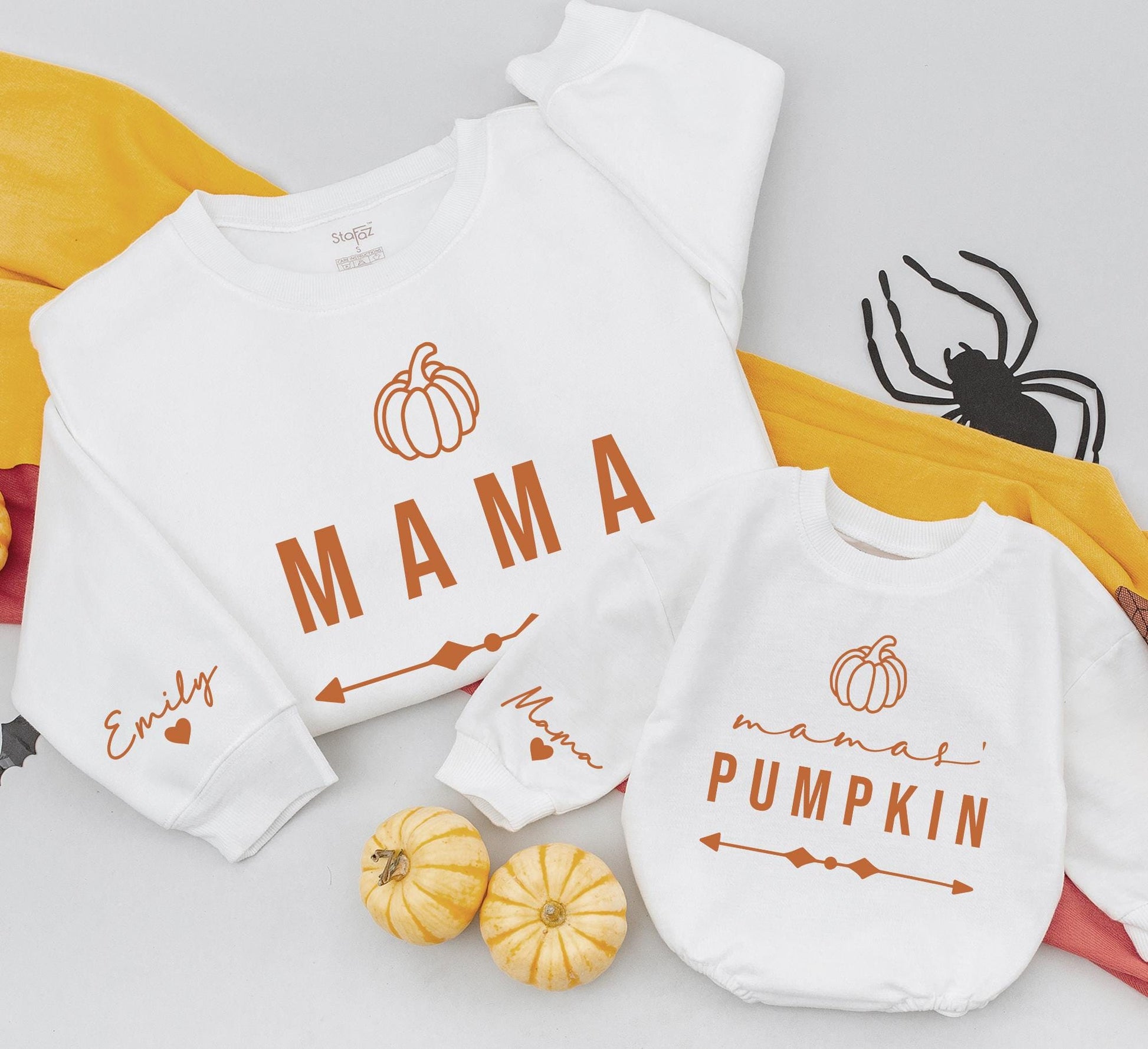 Mama Pumpkin Matching Fall Sweatshirts for Mom and Baby Pumpkin Patch Outfits