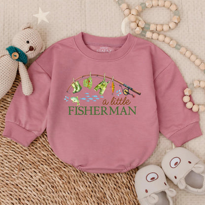 Reel Cute Little Fisherman Bubble Romper for Baby Boy Outdoor Adventures Infant Bodysuit Toddler Play Clothes Sweet Baby Shower Gift Idea