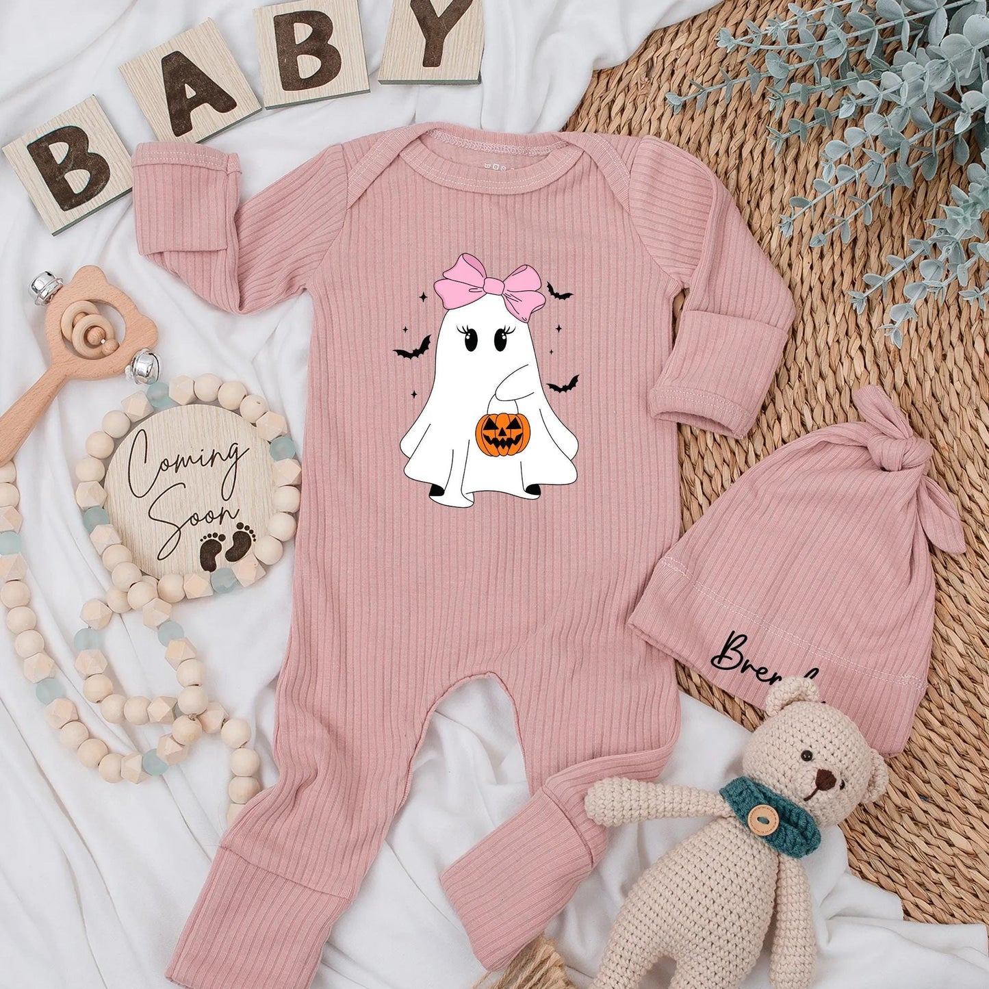 Spooky Ghost Baby Girl Bodysuit First Halloween Romper Cute Baby Boo Outfit Custom Gift for Newborn Little Boo