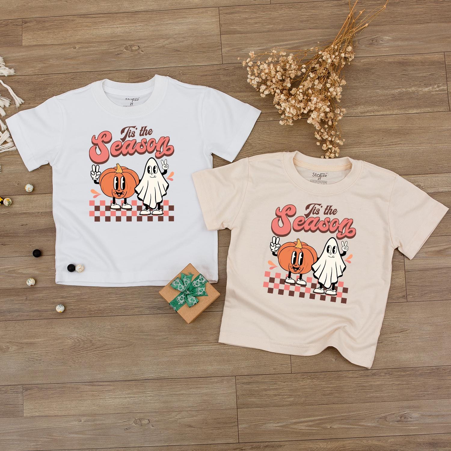 Retro Tis the Season Sweatshirt, Thanksgiving Baby Bodysuit & Romper for Fall, Vintage Style, Boy or Girl, Pumpkin Spice Baby Gift (139 chars)