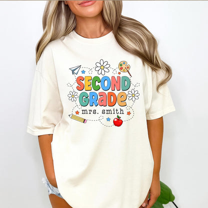Retro 2nd Grade Teacher Shirt 2nd Grade Team Back to School Tee Teacher Appreciation Gift 2nd Grade Elementary