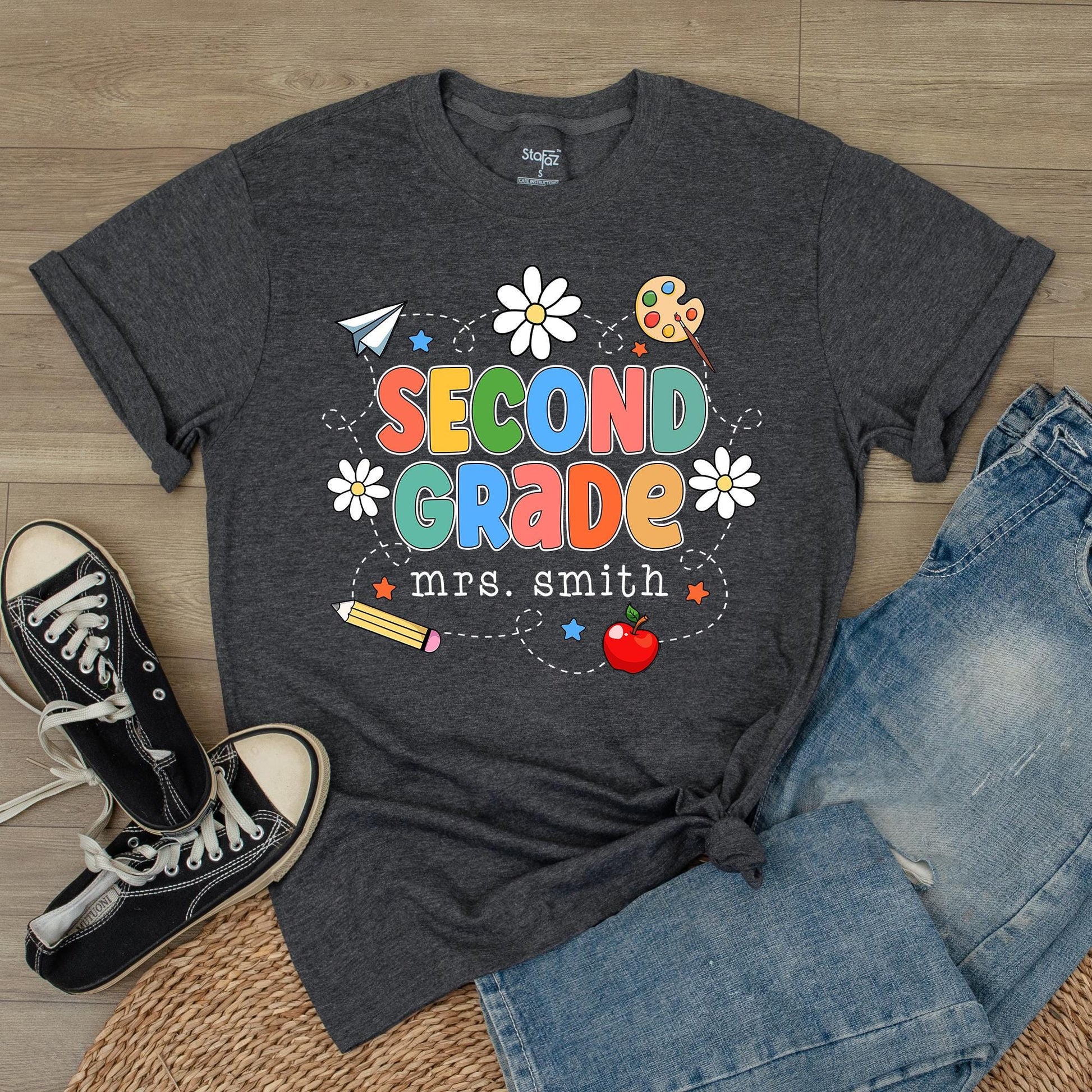 Retro 2nd Grade Teacher Shirt 2nd Grade Team Back to School Tee Teacher Appreciation Gift 2nd Grade Elementary