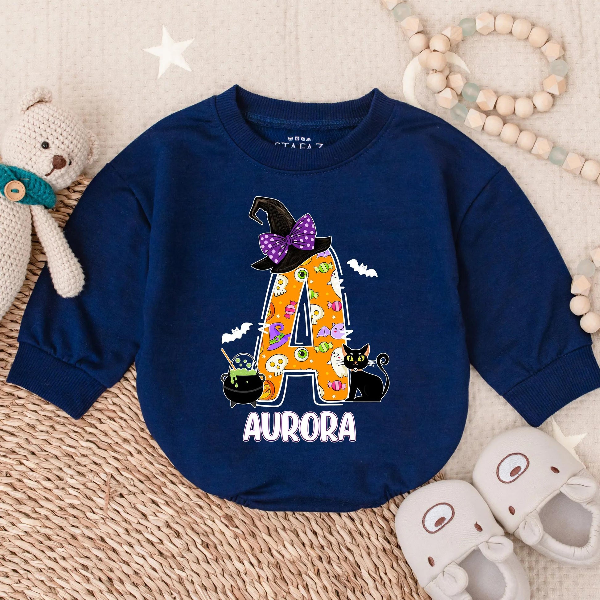 Custom Horror Halloween Baby Girl Romper Spooky Bow Outfit, Cute Scary Infant Costume, Fall Toddler Bodysuit, Horror Baby Outfit
