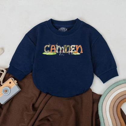 Personalized Deer Hunting Baby Romper with Custom Name Bubble Bodysuit Rustic Country Boy Outdoor Fall Outfit Comfortable Shower Gift