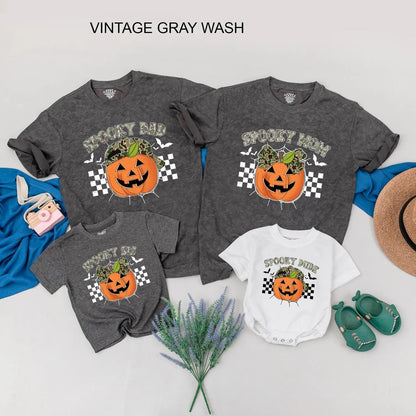 Matching Camo Spooky Family Halloween Shirts, Pumpkin Party Outfit, Custom Camouflage Spooky Dude Tee, Fall Holiday Matching Gift