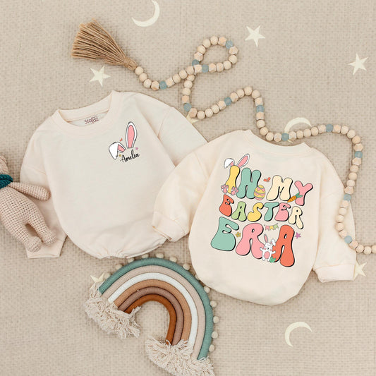 Personalized In My Easter Day Era Romper, Custom Name First Easter Outfit, Cute Bunny Baby Bodysuit, Happy Easter Day Gift for Newborn, Baby Shower (136 chars)