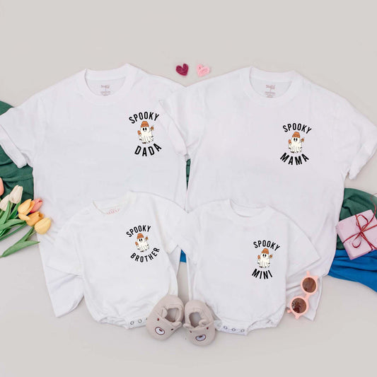 Personalized Spooky Family Matching Halloween T-Shirts for Mom, Dad, Kids, Boo Birthday Tee, and One Spooky Dude Celebration Outfits