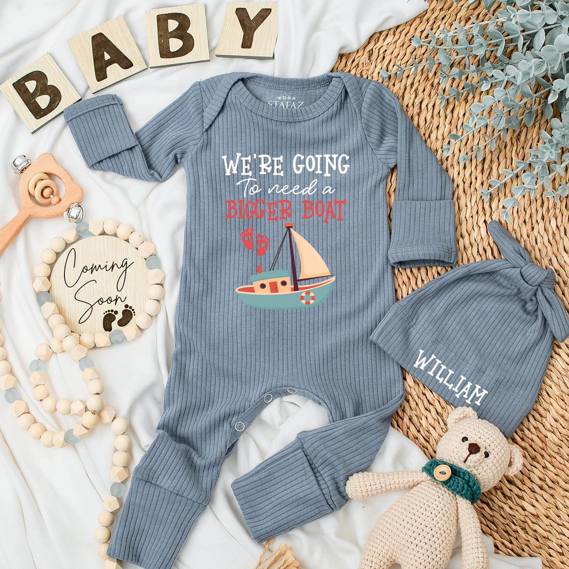 We're Going to Need a Bigger Boat Baby Bodysuit Funny Announcement Outfit Newborn Baby Shower Gift Pregnancy Reveal