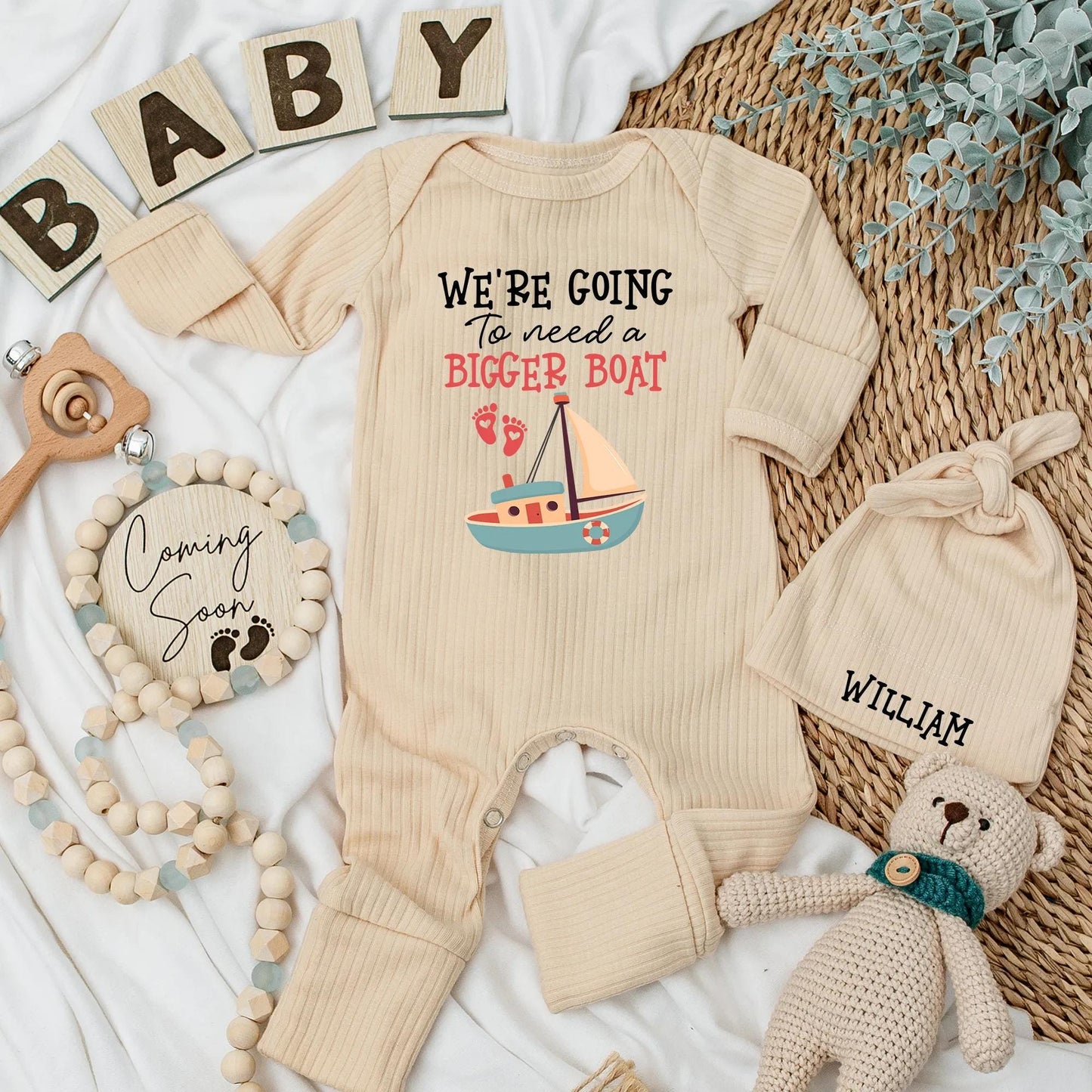 We're Going to Need a Bigger Boat Baby Bodysuit Funny Announcement Outfit Newborn Baby Shower Gift Pregnancy Reveal
