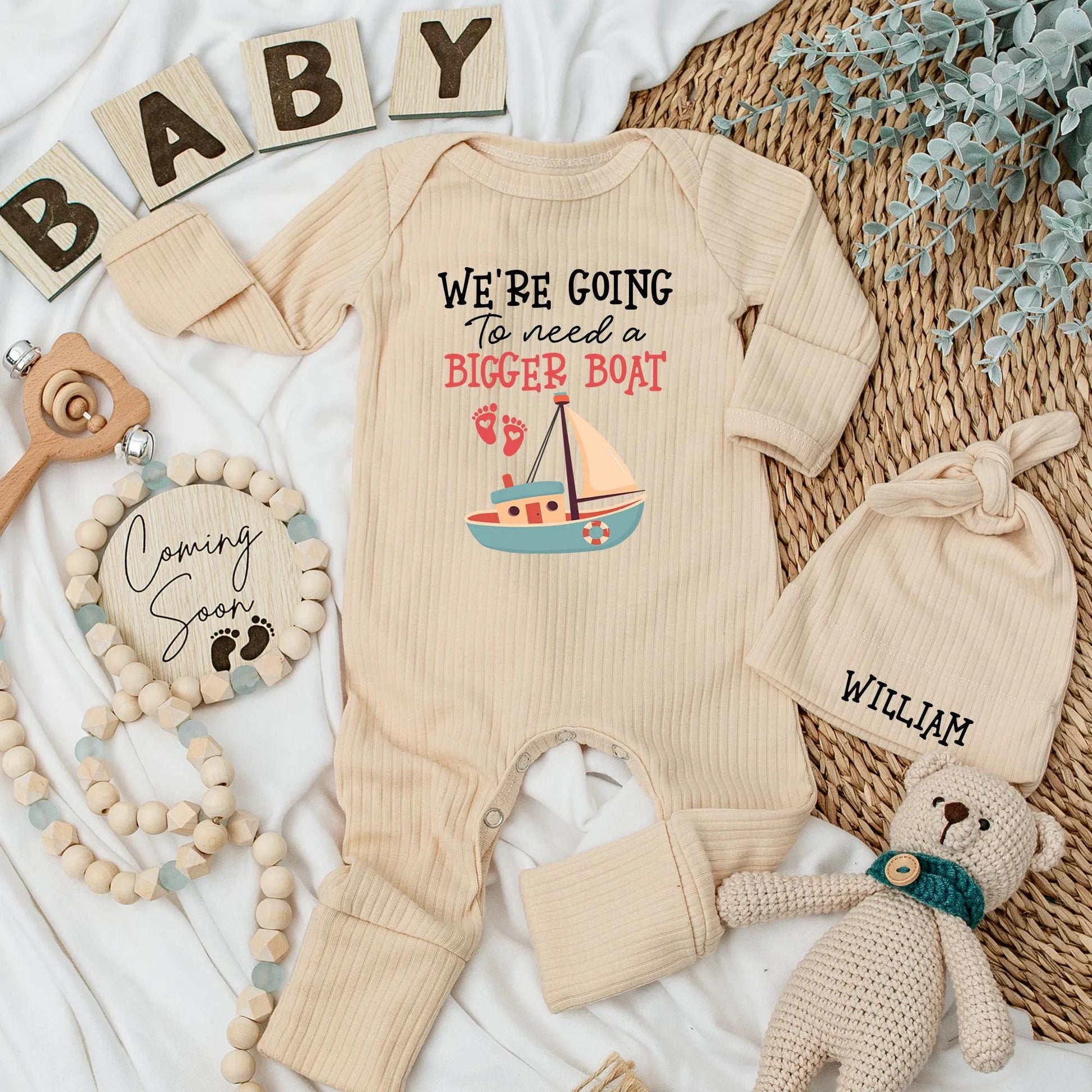 We're Going to Need a Bigger Boat Baby Bodysuit Funny Announcement Outfit Newborn Baby Shower Gift Pregnancy Reveal