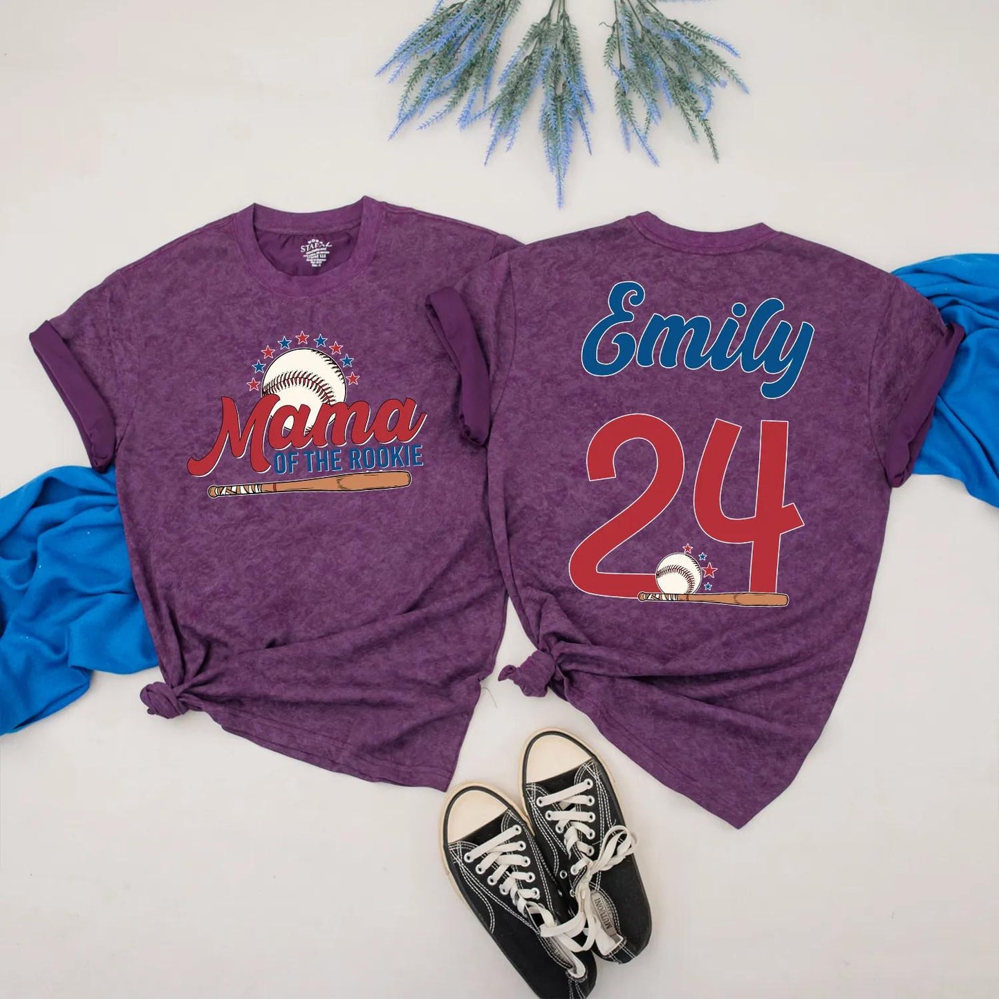 Matching Rookie of the Year Baseball Family Shirts, Custom Name & Number for Mom, Baby & Toddler's 1st Birthday! Baseball Season Ready