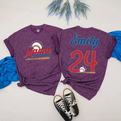 Matching Rookie of the Year Baseball Family Shirts, Custom Name & Number for Mom, Baby & Toddler's 1st Birthday! Baseball Season Ready
