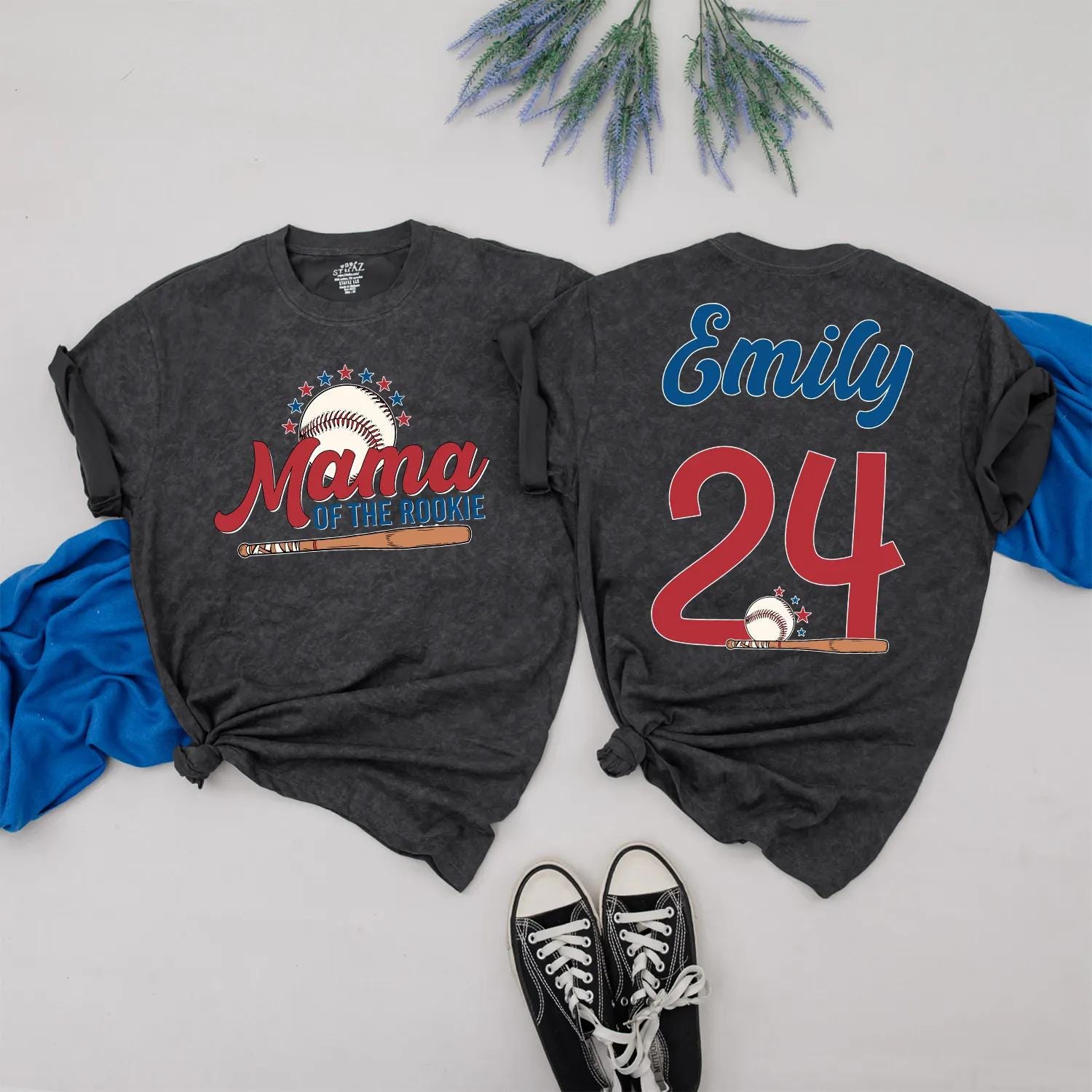 Matching Rookie of the Year Baseball Family Shirts, Custom Name & Number for Mom, Baby & Toddler's 1st Birthday! Baseball Season Ready