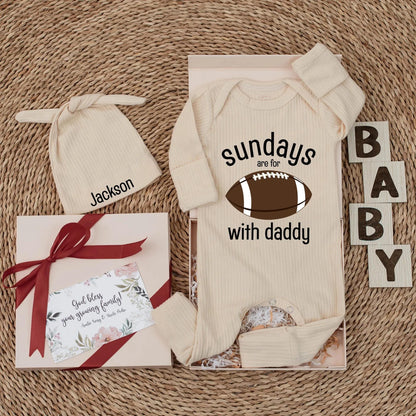 Sundays are for Football with Daddy Baby Bodysuit Cute Game Day Newborn Boy Outfit Soft Cotton Comfortable Shower Gift