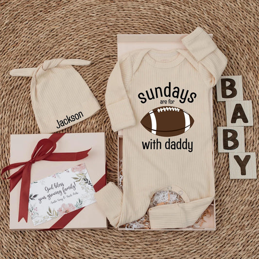 Sundays are for Football with Daddy Baby Bodysuit Cute Game Day Newborn Boy Outfit Soft Cotton Comfortable Shower Gift