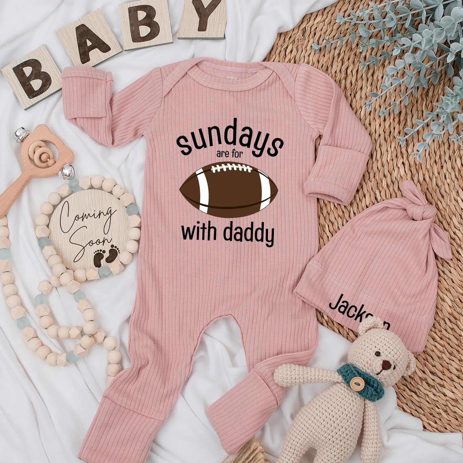 Sundays are for Football with Daddy Baby Bodysuit Cute Game Day Newborn Boy Outfit Soft Cotton Comfortable Shower Gift