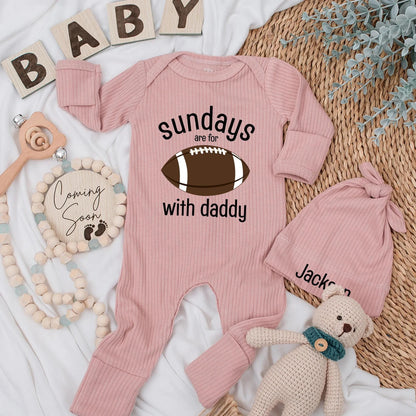 Sundays are for Football with Daddy Baby Bodysuit Cute Game Day Newborn Boy Outfit Soft Cotton Comfortable Shower Gift