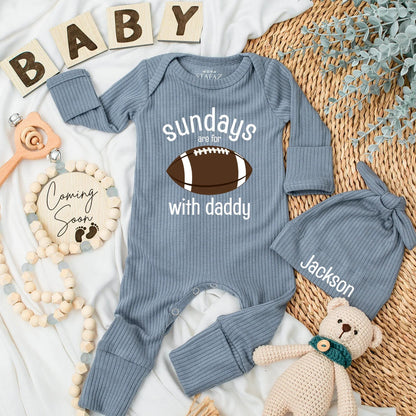 Sundays are for Football with Daddy Baby Bodysuit Cute Game Day Newborn Boy Outfit Soft Cotton Comfortable Shower Gift