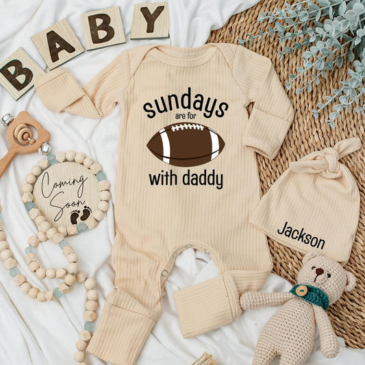 Sundays are for Football with Daddy Baby Bodysuit Cute Game Day Newborn Boy Outfit Soft Cotton Comfortable Shower Gift