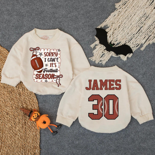 Sorry I Can't It's Football Season Baby Romper Funny Football Mom Game Day Clothes Sport Baby Outfits Adorable Football Baby Boy Clothes Baby Shower Gift