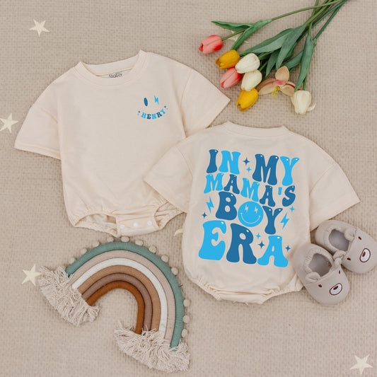 Custom Mama's Boy Era Baby Romper Personalized Birthday Bodysuit for Little Man Boy Mama Gifts Comfortable Cotton Newborn Outfit