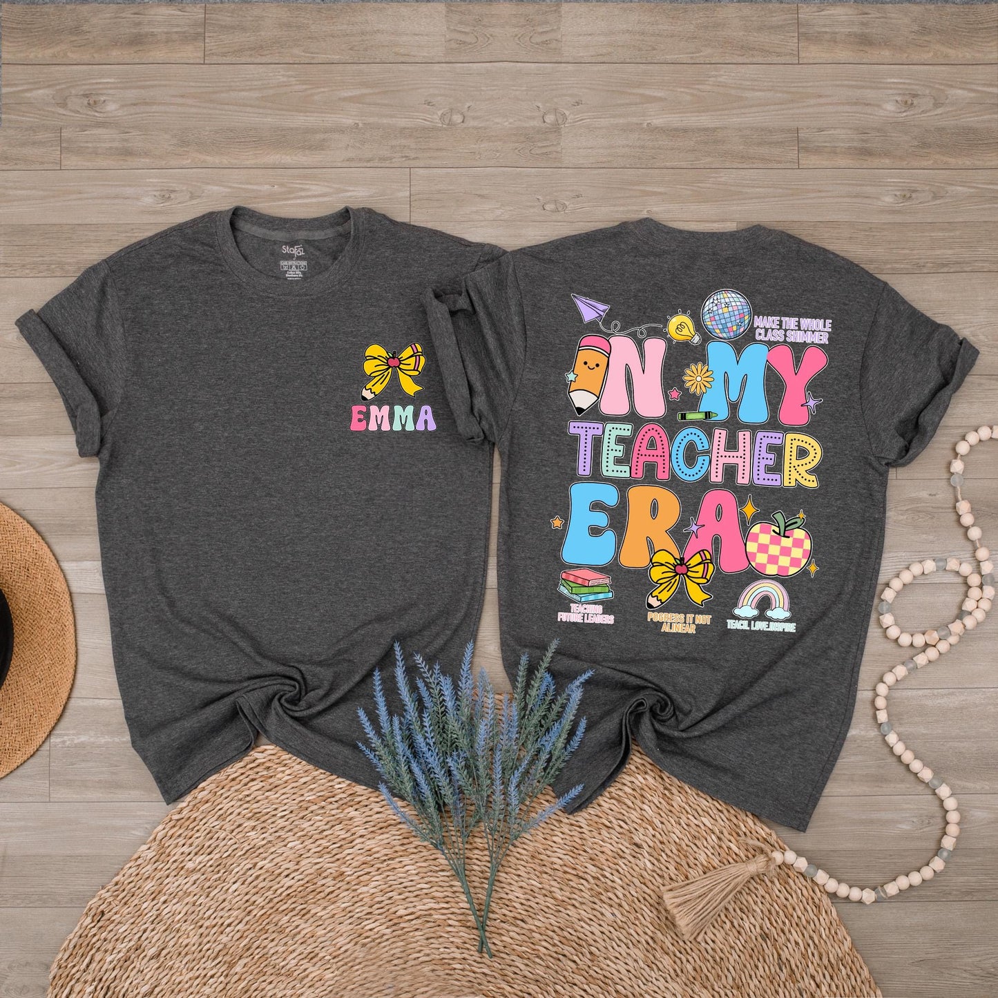 Custom Teacher Era T-Shirt Teacher Appreciation Gift Personalised Name Shirt In My Teacher Era Style