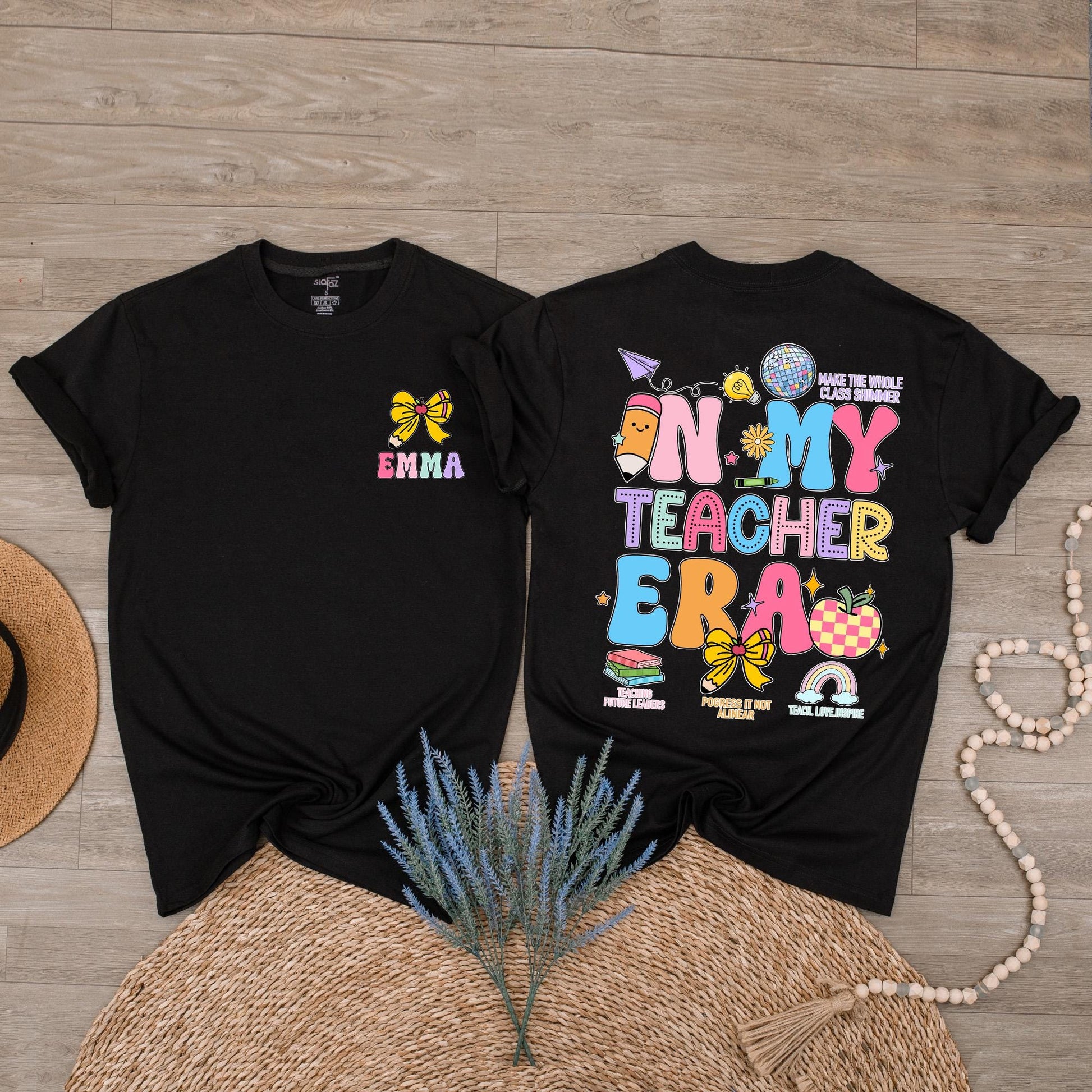 Custom Teacher Era T-Shirt Teacher Appreciation Gift Personalised Name Shirt In My Teacher Era Style