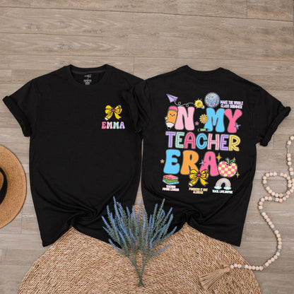 Custom Teacher Era T-Shirt Teacher Appreciation Gift Personalised Name Shirt In My Teacher Era Style