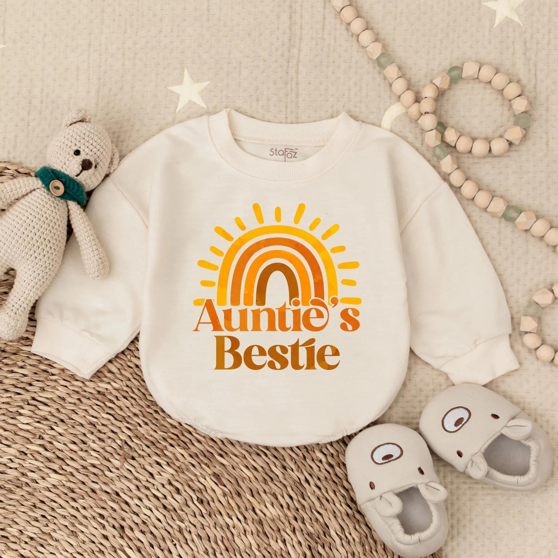 Matching Auntie & Bestie Sunshine Sweatshirts | Custom Auntie Gift | Baby Shower, Auntie & Nephew Outfit | Soft Cotton