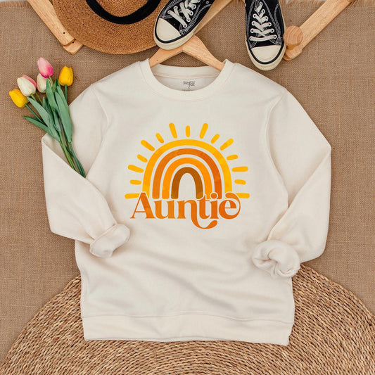 Matching Auntie & Bestie Sunshine Sweatshirts | Custom Auntie Gift | Baby Shower, Auntie & Nephew Outfit | Soft Cotton