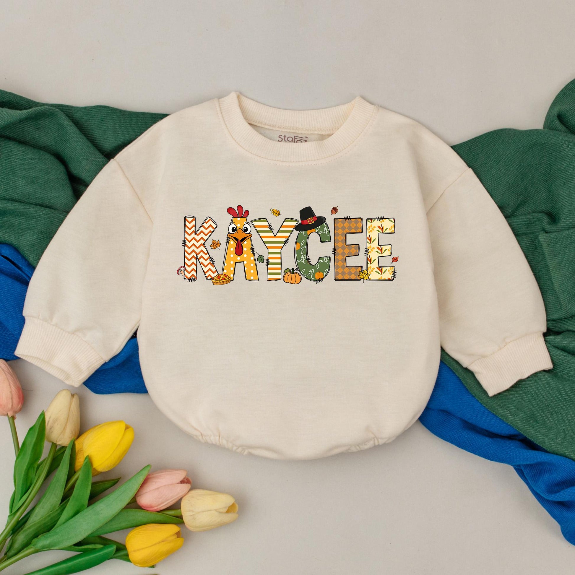 Personalized Thanksgiving Turkey Romper Baby Girl First Thanksgiving Outfit Fall Baby Gift Baby Shower Gift