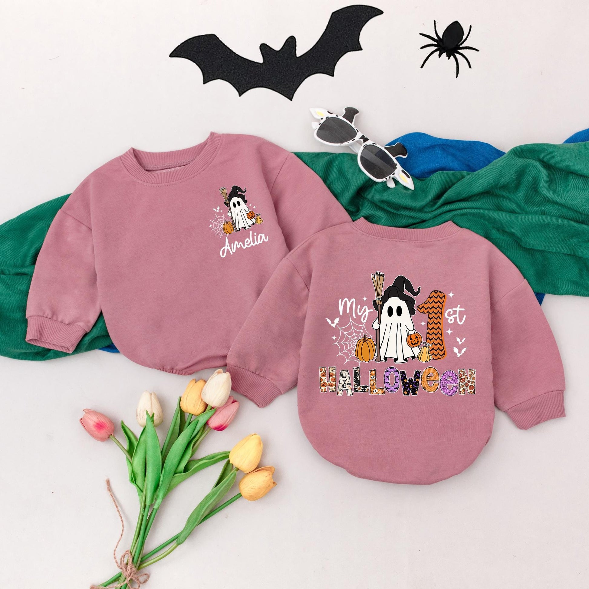 Personalized My First Halloween One Spooky Dude Baby Romper Custom Name Infant Bodysuit Soft Cotton Spooky Season Boo Apparel Gift Idea