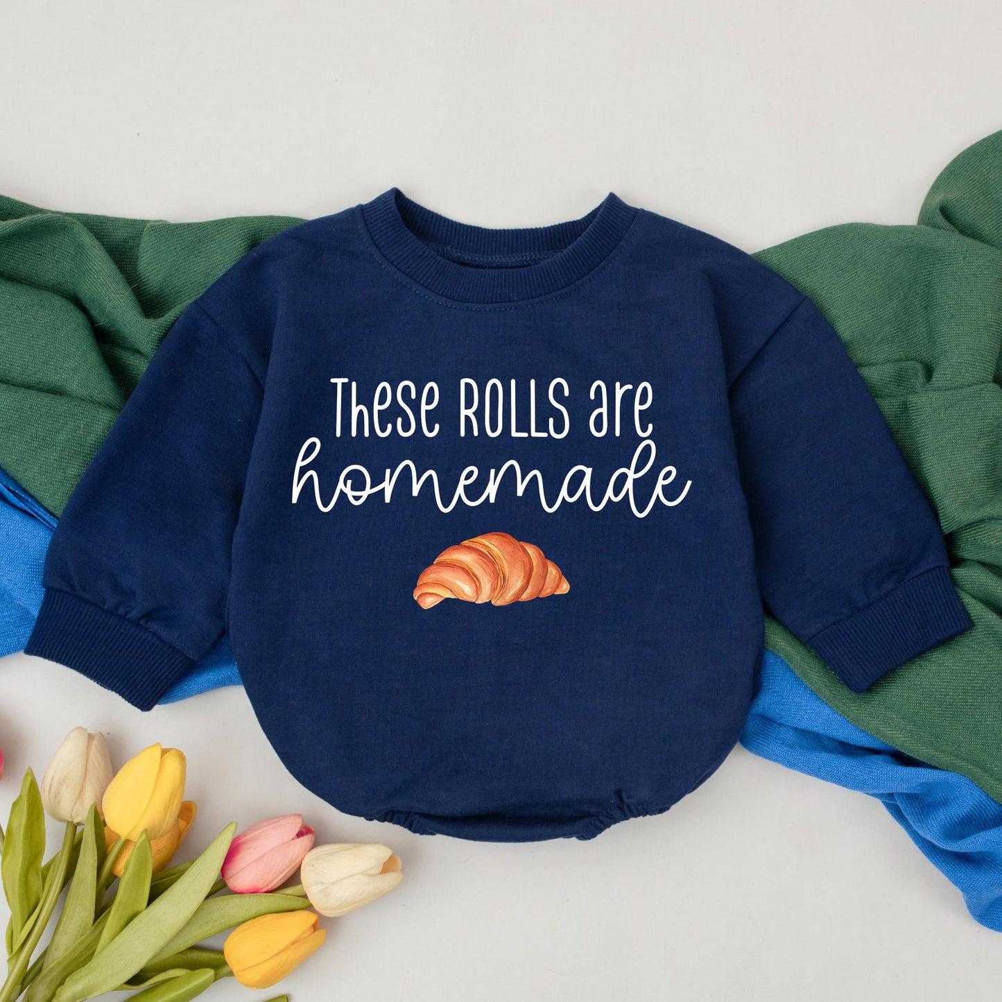 Homemade Rolls Baby Romper Bodysuit Retro Fall Thanksgiving Outfit Autumn Kids Clothes Baby Shower Gift