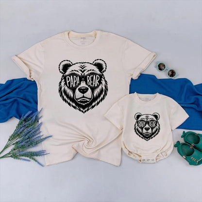 Papa Bear Baby Bear Matching Shirts Adorable Cute Bear Daddy & Me Outfit Custom Father’s Day Gift Family Bonding