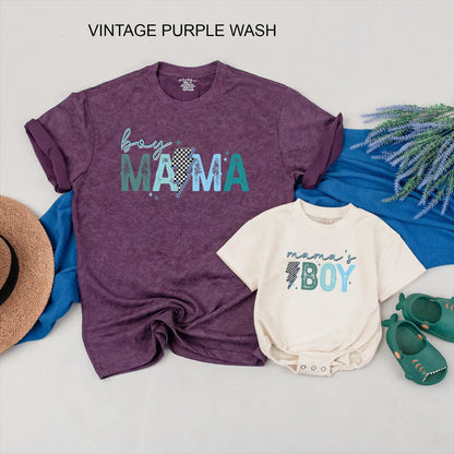 Boy Mama and Mama's Boy Matching Shirt Custom Mother Son Outfit Personalized Gift Mommy and Me Clothes