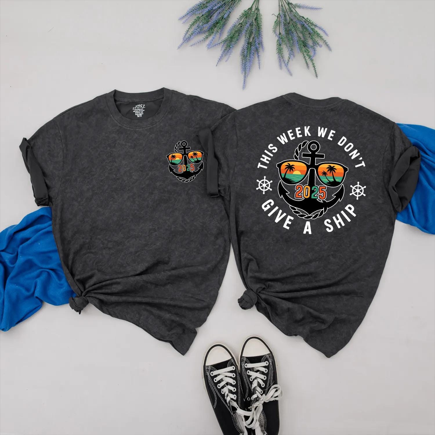 This Week We Don't Give a Ship Shirt 2025 Funny Anchor Sunglasses Beach Trip Cruise Vacation Tee, Summer Outfit Gift