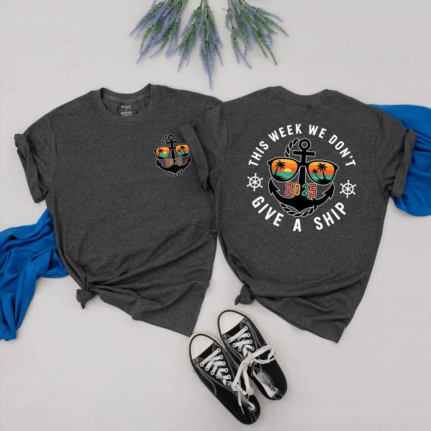 This Week We Don't Give a Ship Shirt 2025 Funny Anchor Sunglasses Beach Trip Cruise Vacation Tee, Summer Outfit Gift