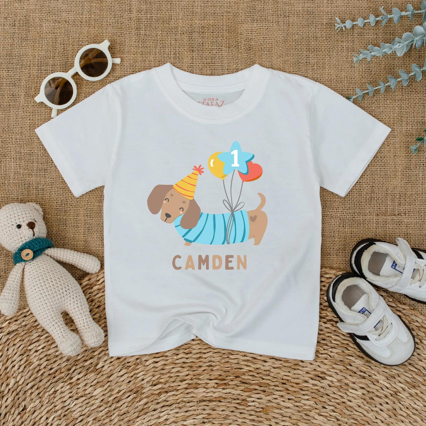 Pawty Animal Puppy Dog 1st Birthday Romper Cute Dog Theme Baby Boy Girl First Birthday Outfit Personalized Gift