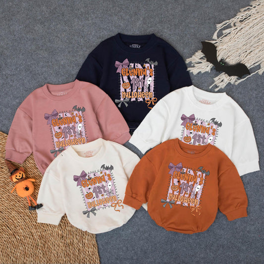 Spooky Vibes Baby Bubble Romper for Halloween Infant Girl Outfit, Fall Clothes, Custom First Halloween Gift, Toddler Spooky Season