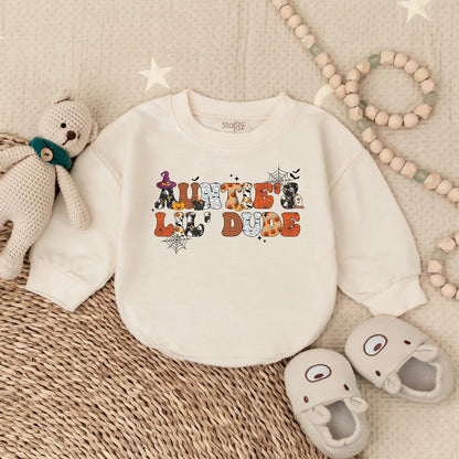 Custom Auntie and Little Dude Matching Halloween Sweatshirts Spooky Duo Fall Aunt Nephew Family Outfits