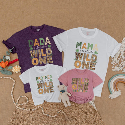 Custom Family Matching Wild One Birthday Shirts Mama Dada Brother Safari Zoo Animal Print 1st Birthday Boy Gift Outfit